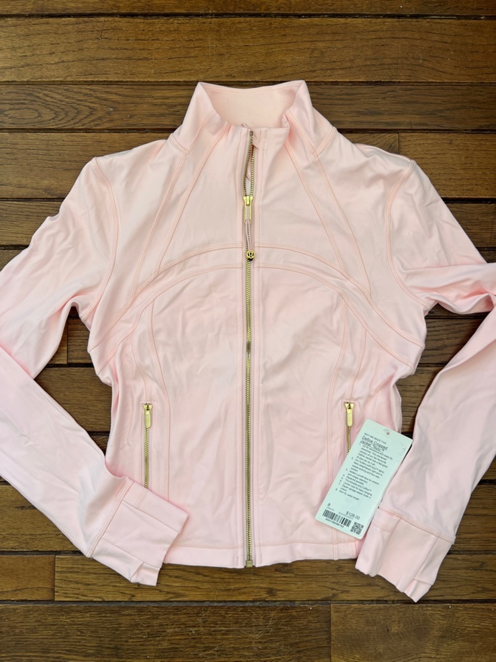 Lululemon Blush Quartz Pink Define Cropped Jacket GOLD ZIPPER Size 8 NWT